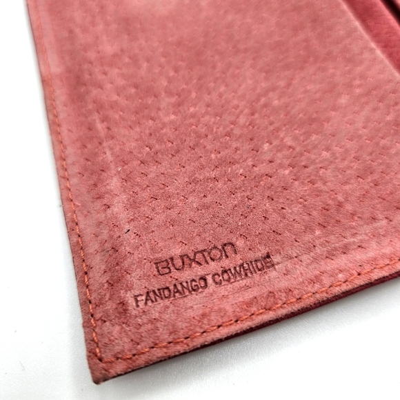 NEW VINTAGE Buxton Fandango Cowhide Leather Checkbook Wallet & Pen Set - Picture 7 of 7